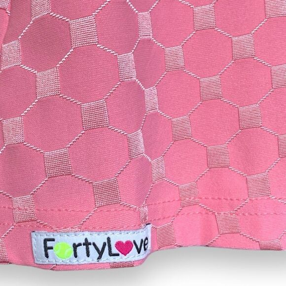 Vintage Forty Love Tennis Skirt Pink Diamond Pattern Elastic Waist Micro Mini - Picture 4 of 9